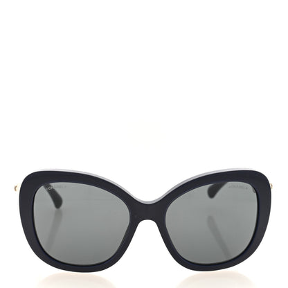 Chanel Acetate Butterfly Winter Pearl Sunglasses 5339-H Navy 2 of 8