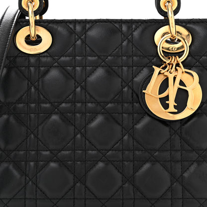 Christian Dior Lambskin Cannage Medium Lady Dior Black 8 of 13