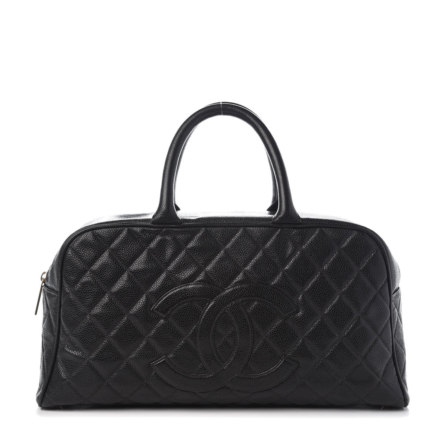 Caviar Quilted Large Bowler Black