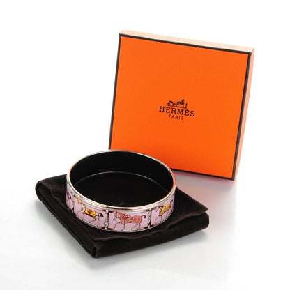 Hermes Enamel Printed Wide Tenues Et Couvertures Bracelet 70 5 of 5