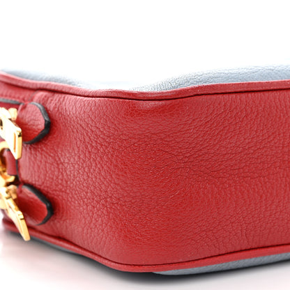 Miu Miu Goatskin Madras Double Zip Crossbody Bag Rosso Cielo 12 of 13