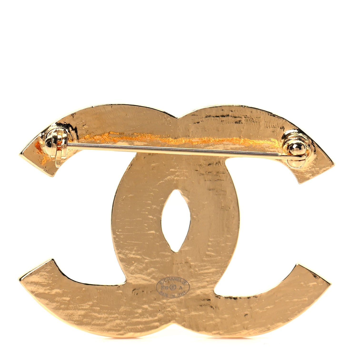 Chanel Gripoix Poured Glass Along The Nile CC Brooch Black Gold 3 of 4