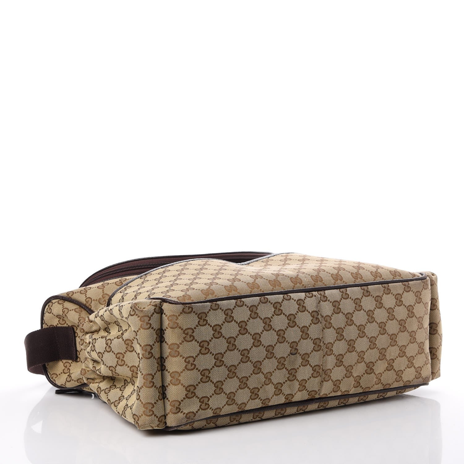 Gucci Monogram Natural Pigskin Large Diaper Bag Beige Ebony Cocoa Dark Chocolate 5 of 14