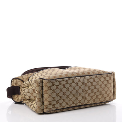 Gucci Monogram Natural Pigskin Large Diaper Bag Beige Ebony Cocoa Dark Chocolate 5 of 14