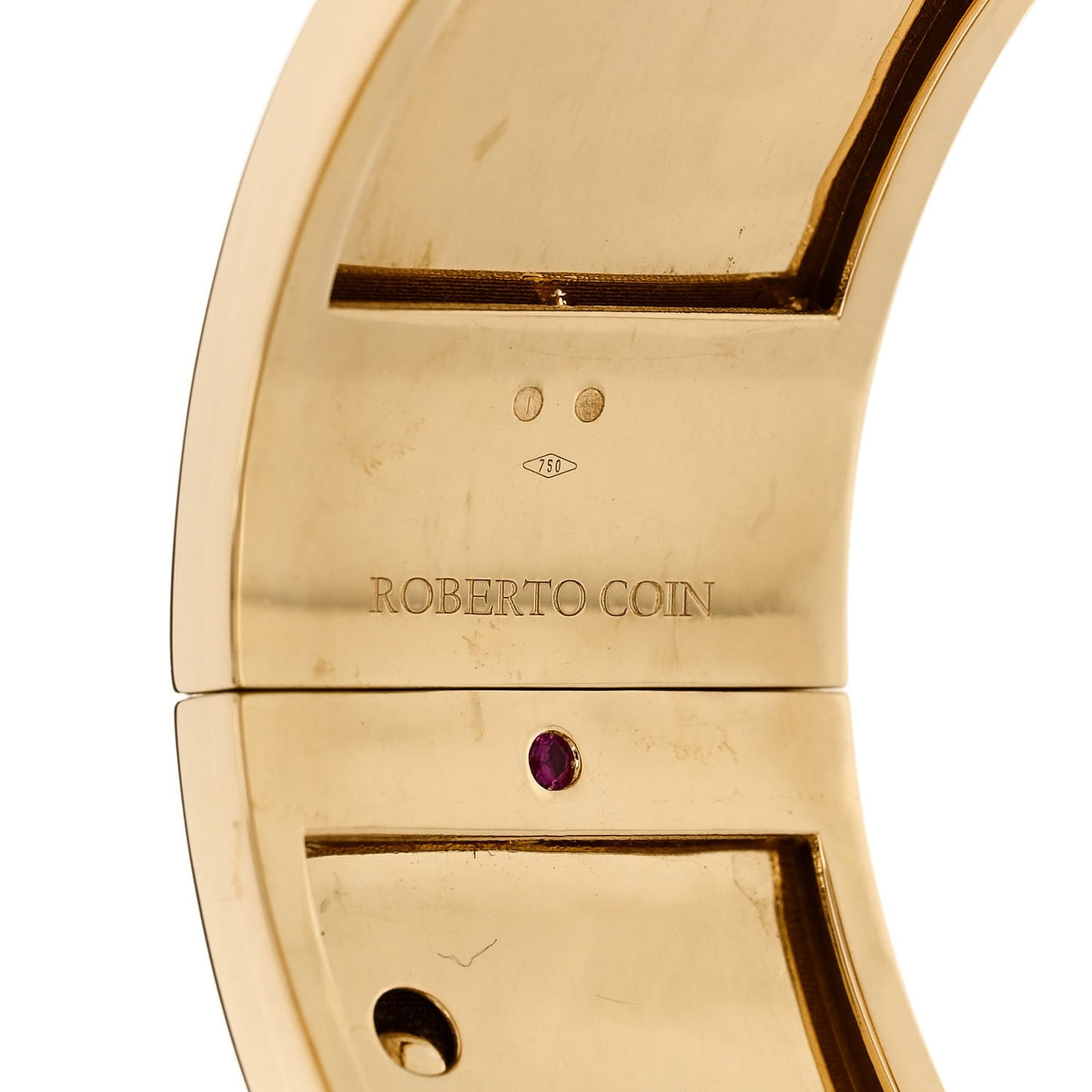 18K Yellow Gold Wide Pois Moi Luna Bangle Bracelet