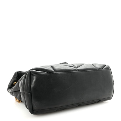 Saint Laurent Lambskin Quilted Small Loulou Puffer Monogram Chain Satchel Black 4 of 9