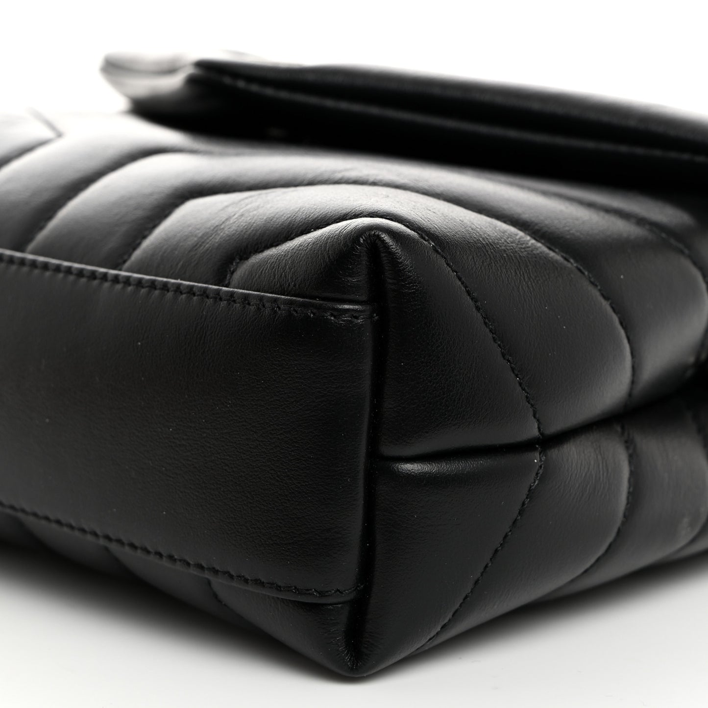 Calfskin Y Quilted Monogram Toy Loulou Crossbody Bag Black