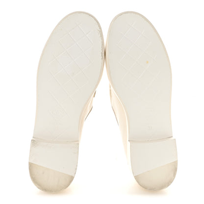 Chanel Lambskin Quilted CC Turnlock Loafers 37 White 6 of 11