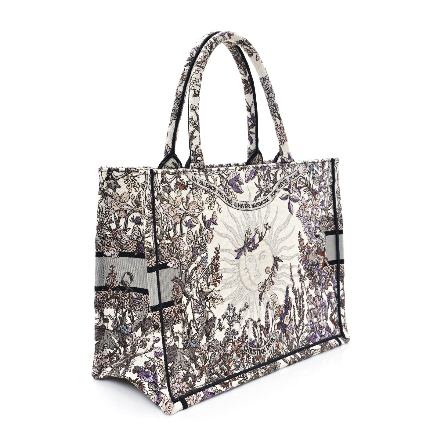 Canvas Embroidered Medium 4 Saisons Hiver Soleil Book Tote Multicolor