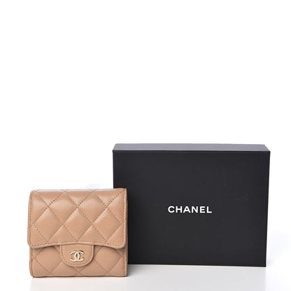 Chanel Caviar Quilted Compact Flap Wallet Beige 10 of 10