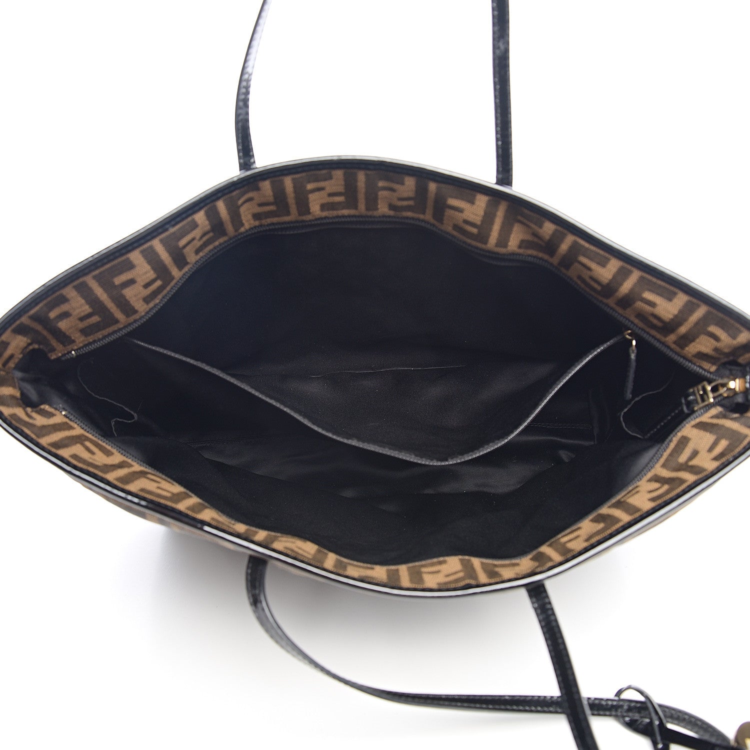 Fendi Zucca Quilted Medium Roll Tote Tobacco Black 4 of 9