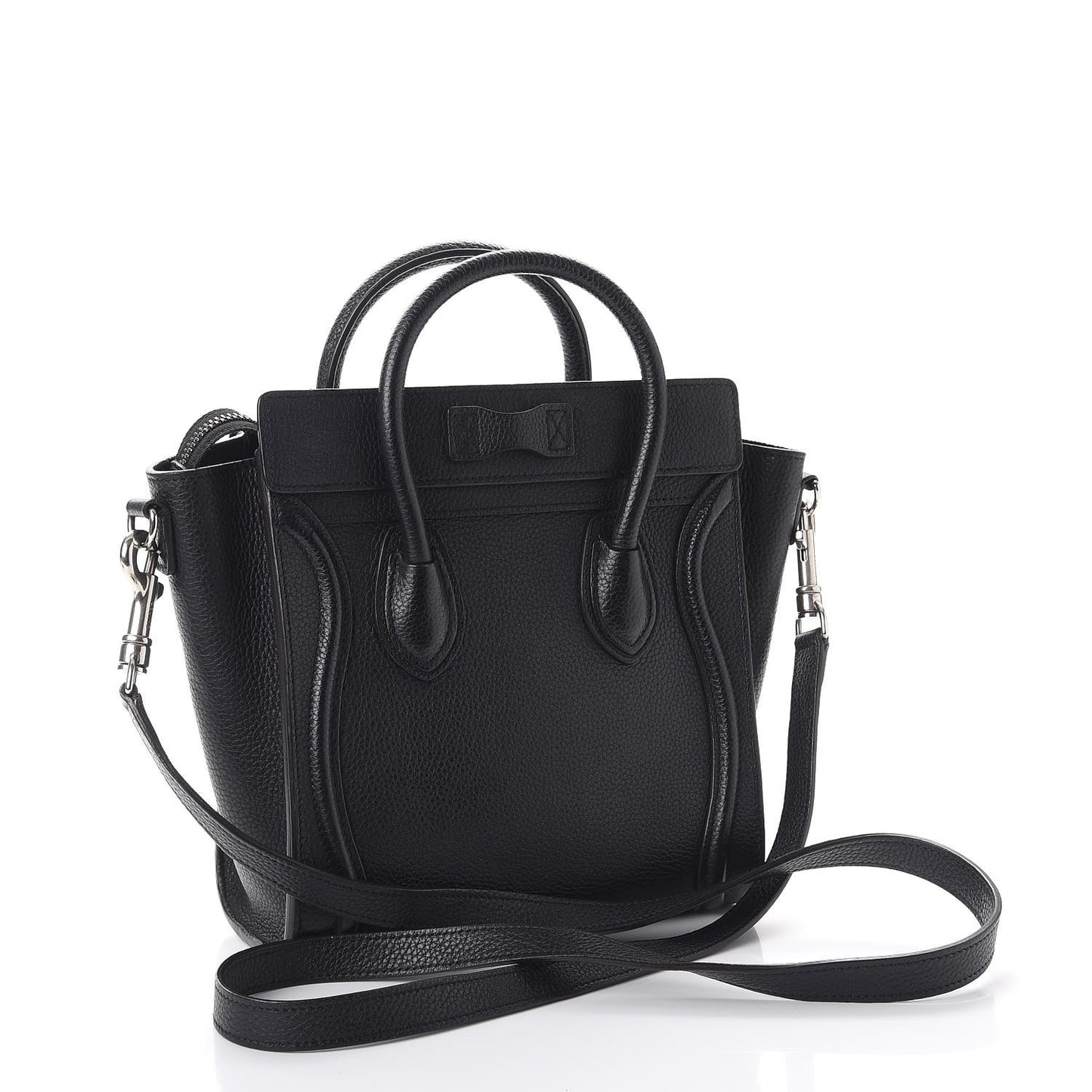 Drummed Calfskin Nano Luggage Black