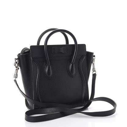 Celine Drummed Calfskin Nano Luggage Black 3 of 17
