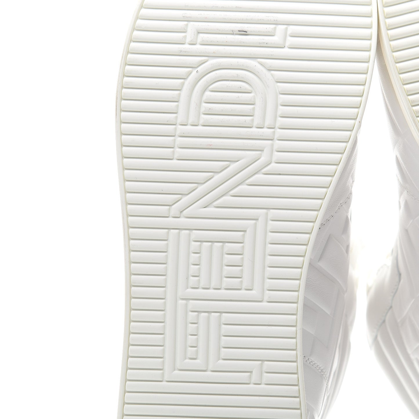 Nappa Macro FF Embossed Womens High Top Sneakers 37.5 White Ice
