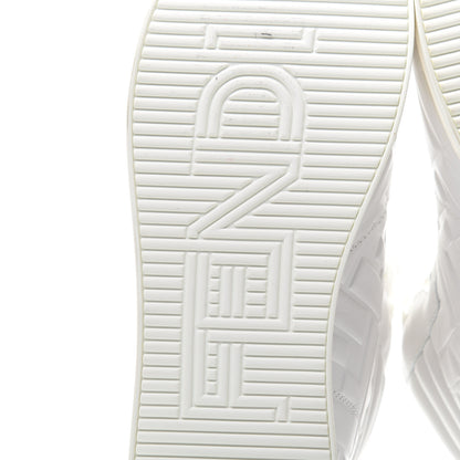 Fendi Nappa Macro FF Embossed Womens High Top Sneakers 37.5 White Ice 7 of 8