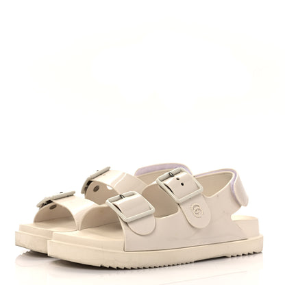Gucci Rubber Mini Double G Womens Isla Dad Sandals 38 Dusty White 3 of 10