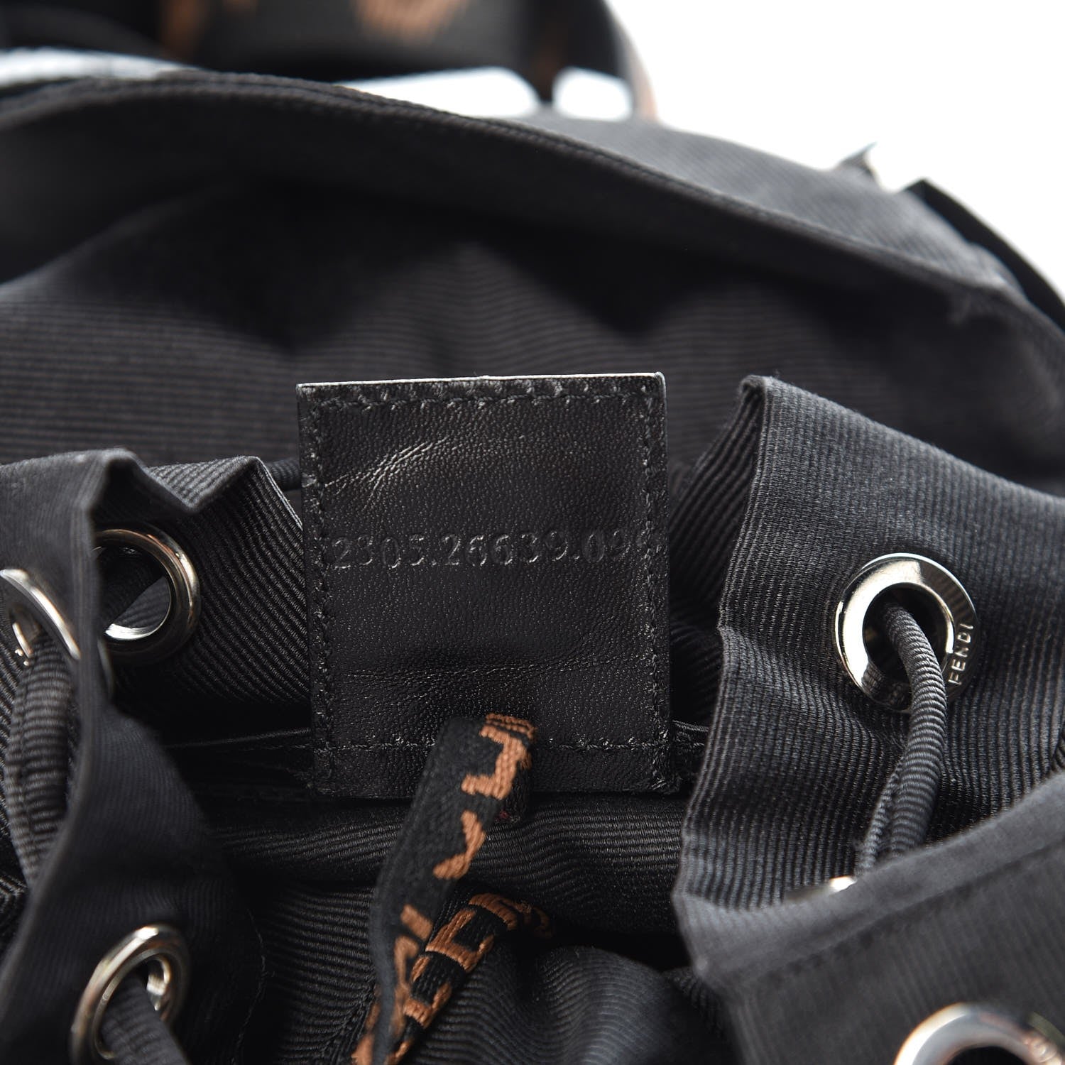 Fendi Nylon 1925 Drawstring Backpack Black 8 of 8