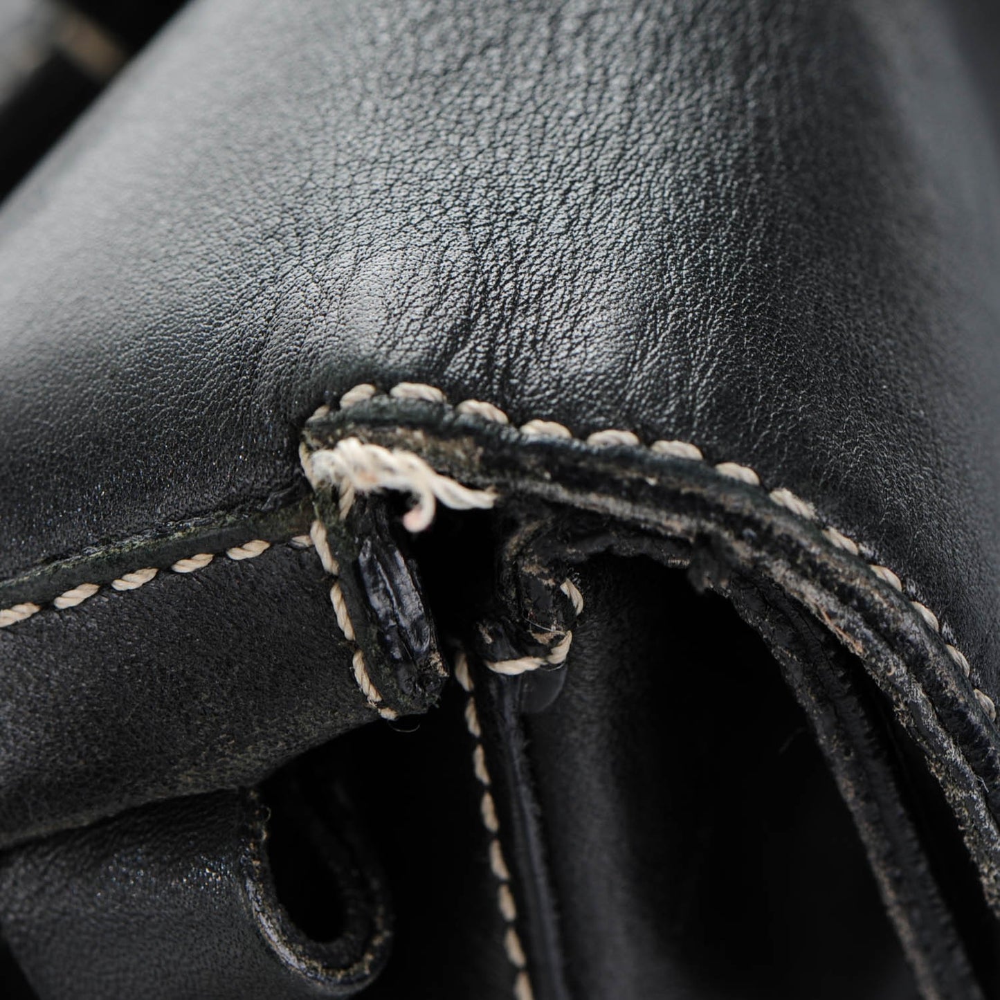 Vitello Easy A Foldover Pushlock Satchel Black