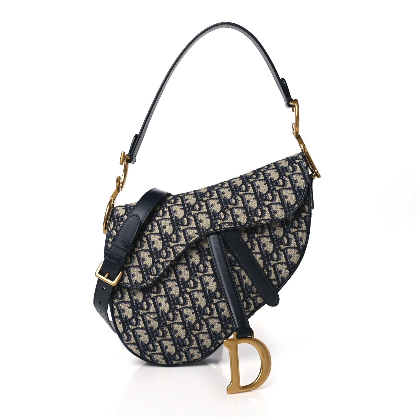 Oblique Saddle Bag With Strap Blue