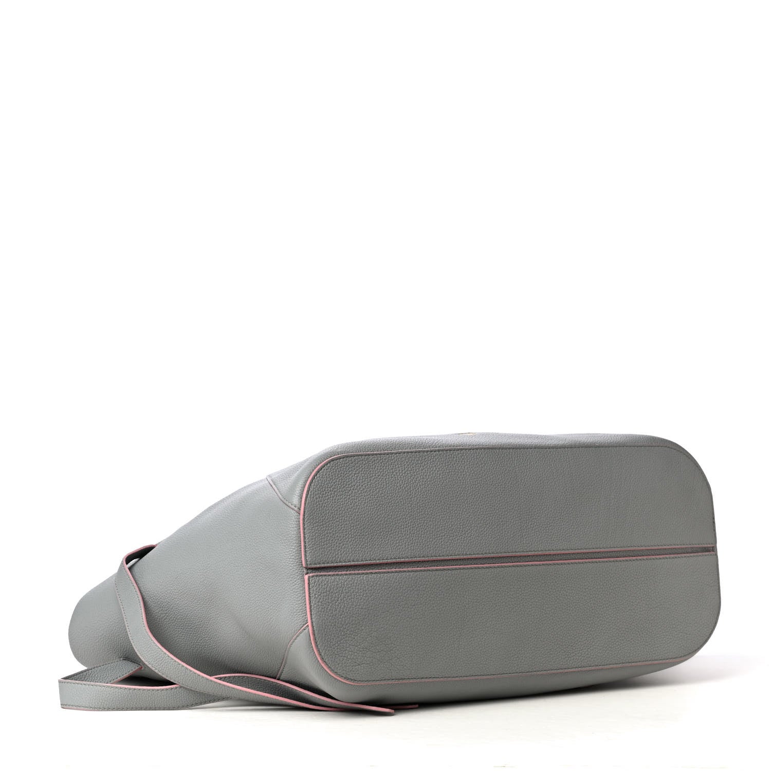 MCM Grained Calfskin Top Handle Tote Grey Pink 5 of 7