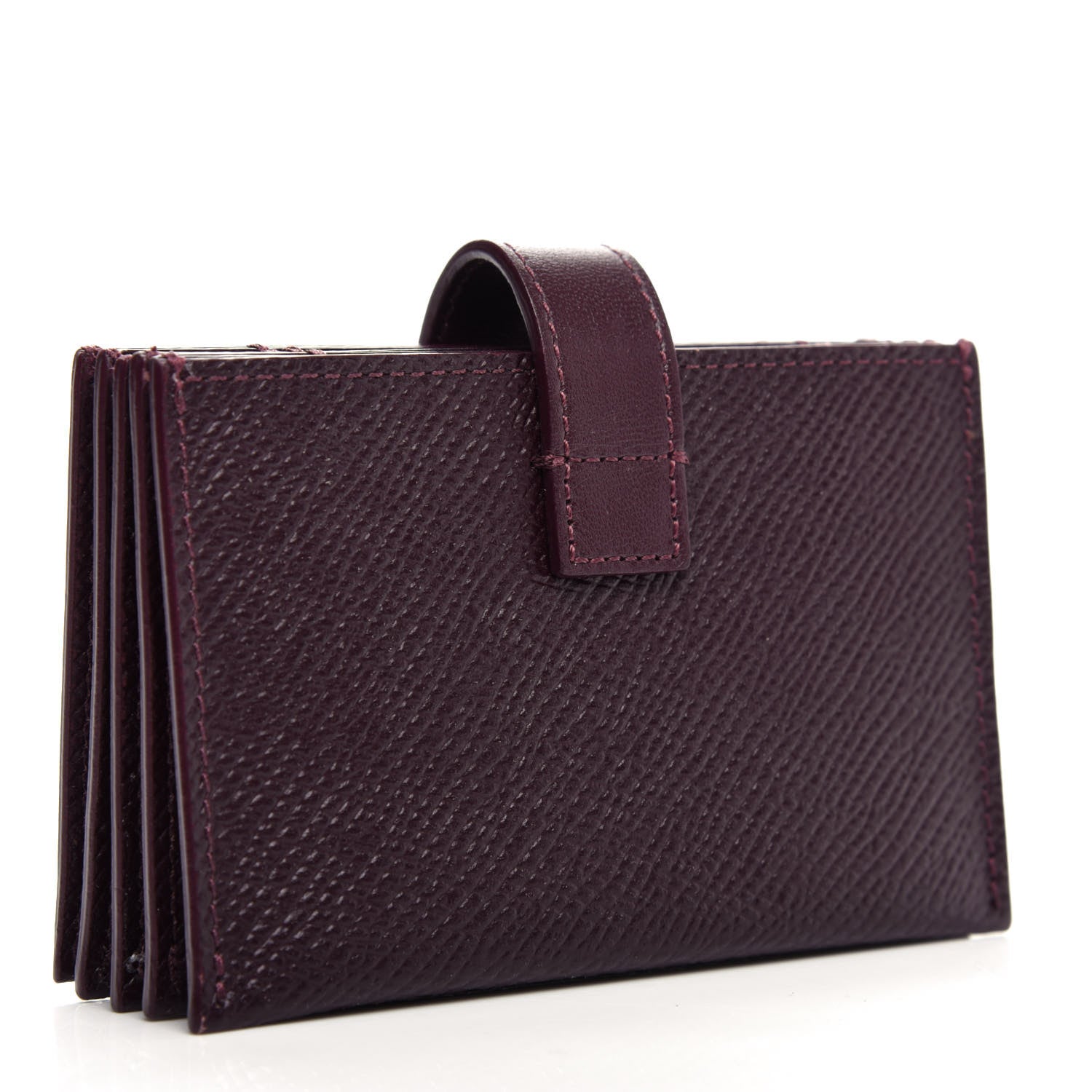 Celine Grained Shiny Calfskin Accordion Card Holder Burgundy 3 of 7
