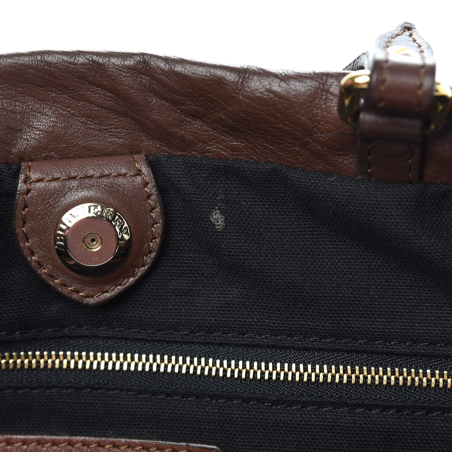 Burberry Soft Calfskin House Check Big Crush Tote Brown Ochre 8 of 12