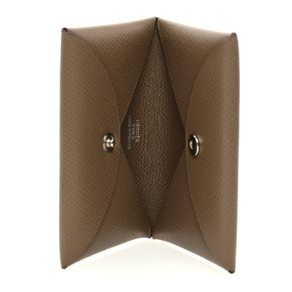 Hermes Epsom Calvi Card Case Etoupe 5 of 7