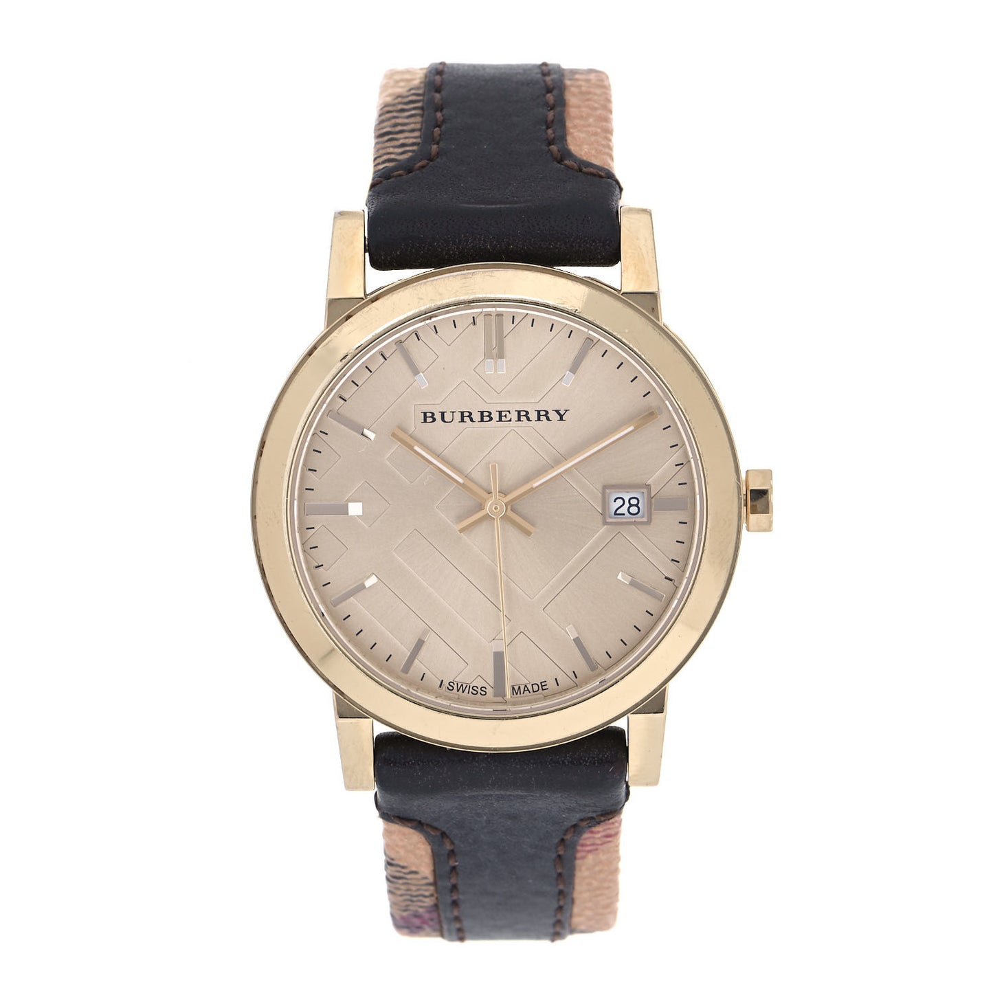 Stainless Steel Calfskin 38mm Quartz Watch Champagne BU9032
