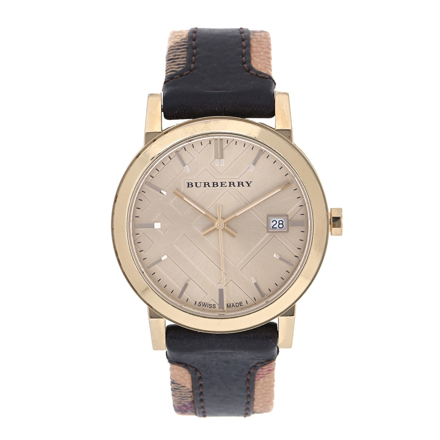 Burberry Stainless Steel Calfskin 38mm Quartz Watch Champagne BU9032 1 of 5