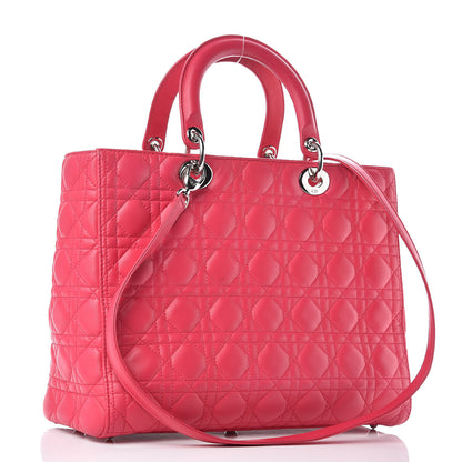 Christian Dior Lambskin Cannage Large Lady Dior Fuchsia 3 of 11