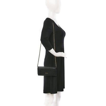 Prada Soft Calfskin Quilted Chain Wallet Black 2 of 10
