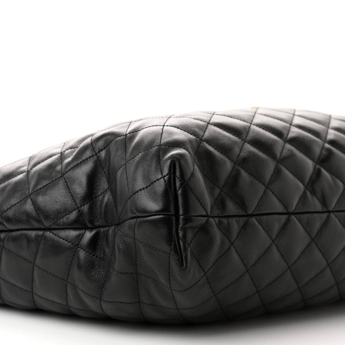 Lambskin Quilted Maxi Icare Shopping Tote Black