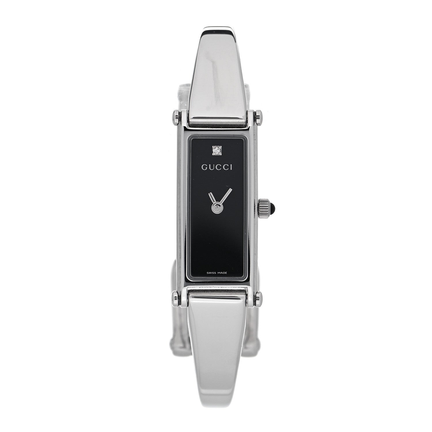 Gucci Stainless Steel Diamond 12mm 1500L Horsebit Quartz Watch Black 1 of 5