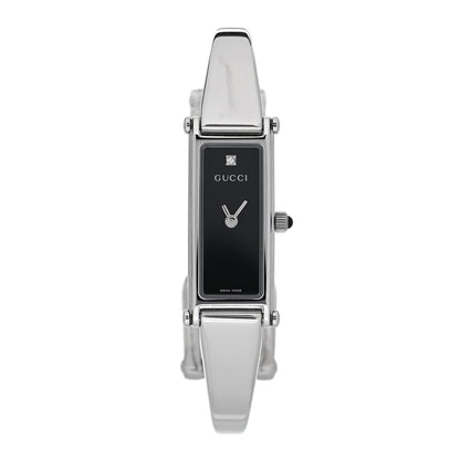 Gucci Stainless Steel Diamond 12mm 1500L Horsebit Quartz Watch Black 1 of 5