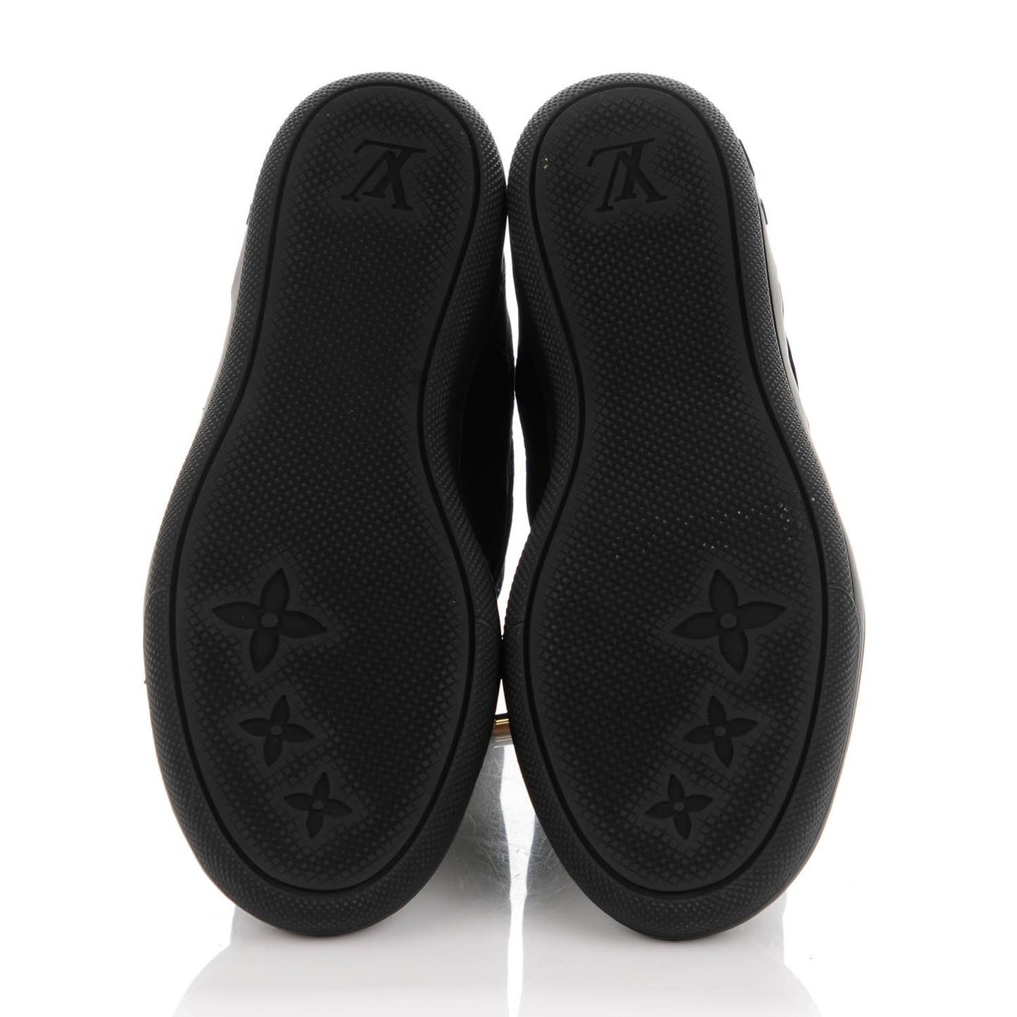 Calfskin Suede Monogram Cliff Top Wedge Sneakers 37.5 Black