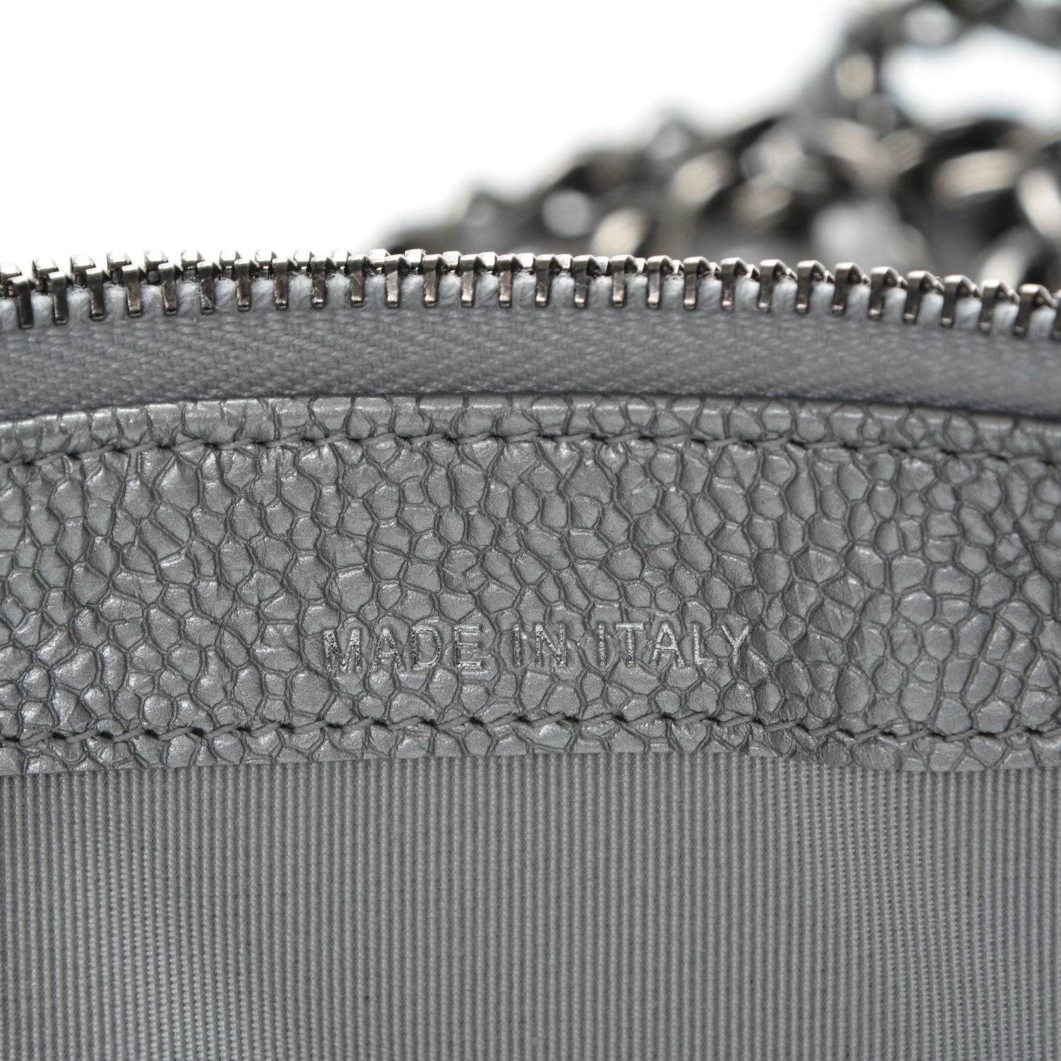 Chanel Metallic Caviar Quilted Small Clutch With Chain Silver 7 of 8