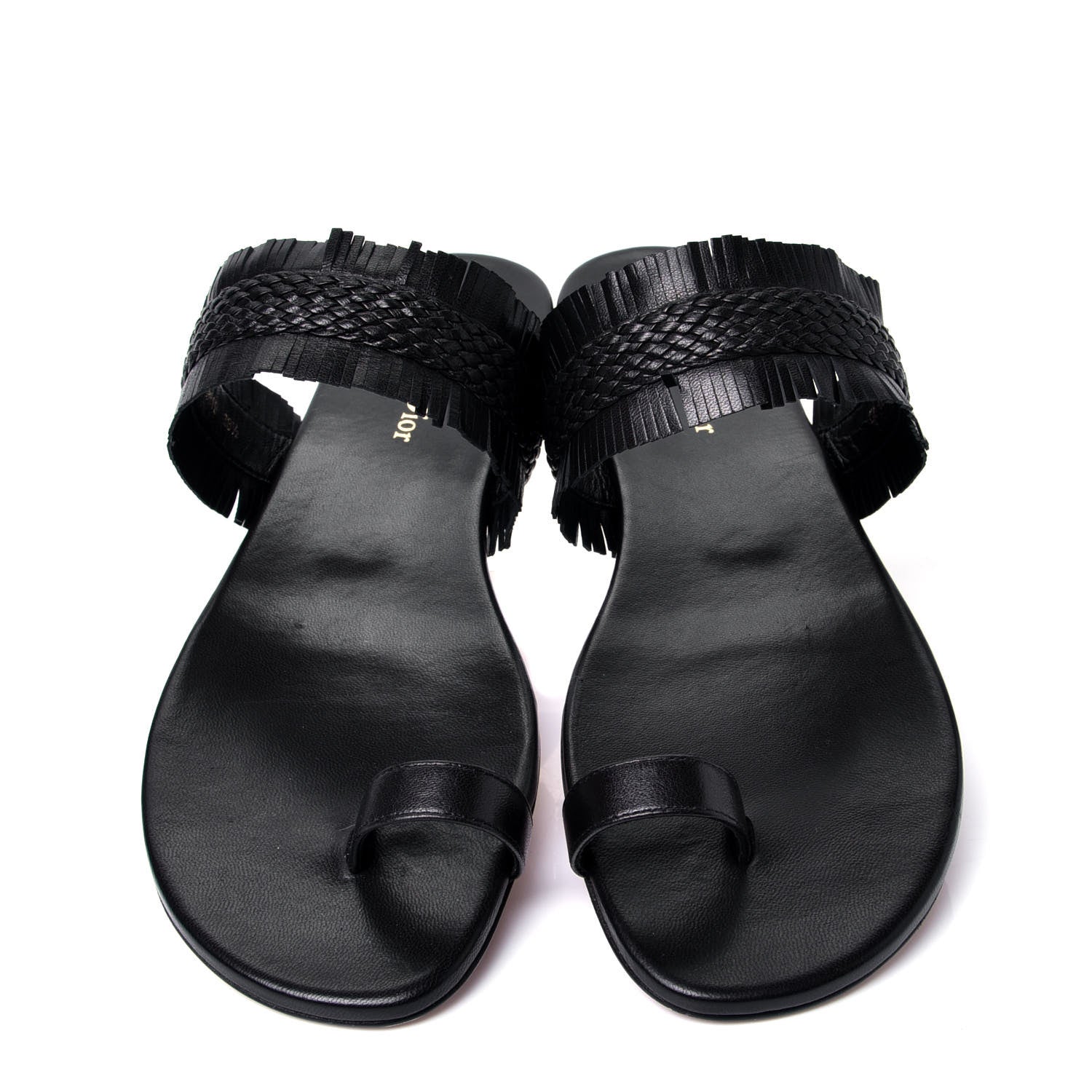 Christian Dior Lambskin Braided Wave Sandal 38.5 Black 5 of 10