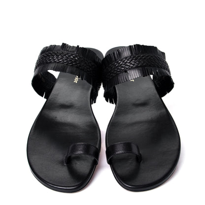 Christian Dior Lambskin Braided Wave Sandal 38.5 Black 5 of 10