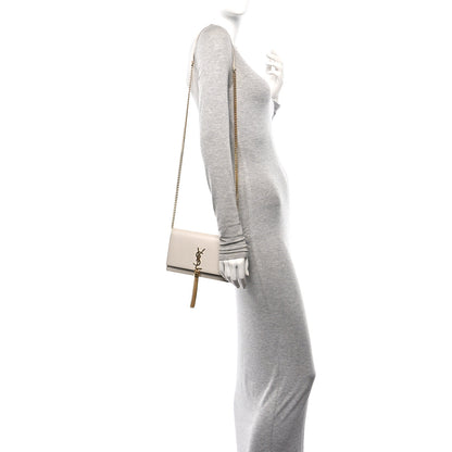 Saint Laurent Smooth Calfskin Classic Monogram Kate Tassel Chain Wallet Porcellana 3 of 14