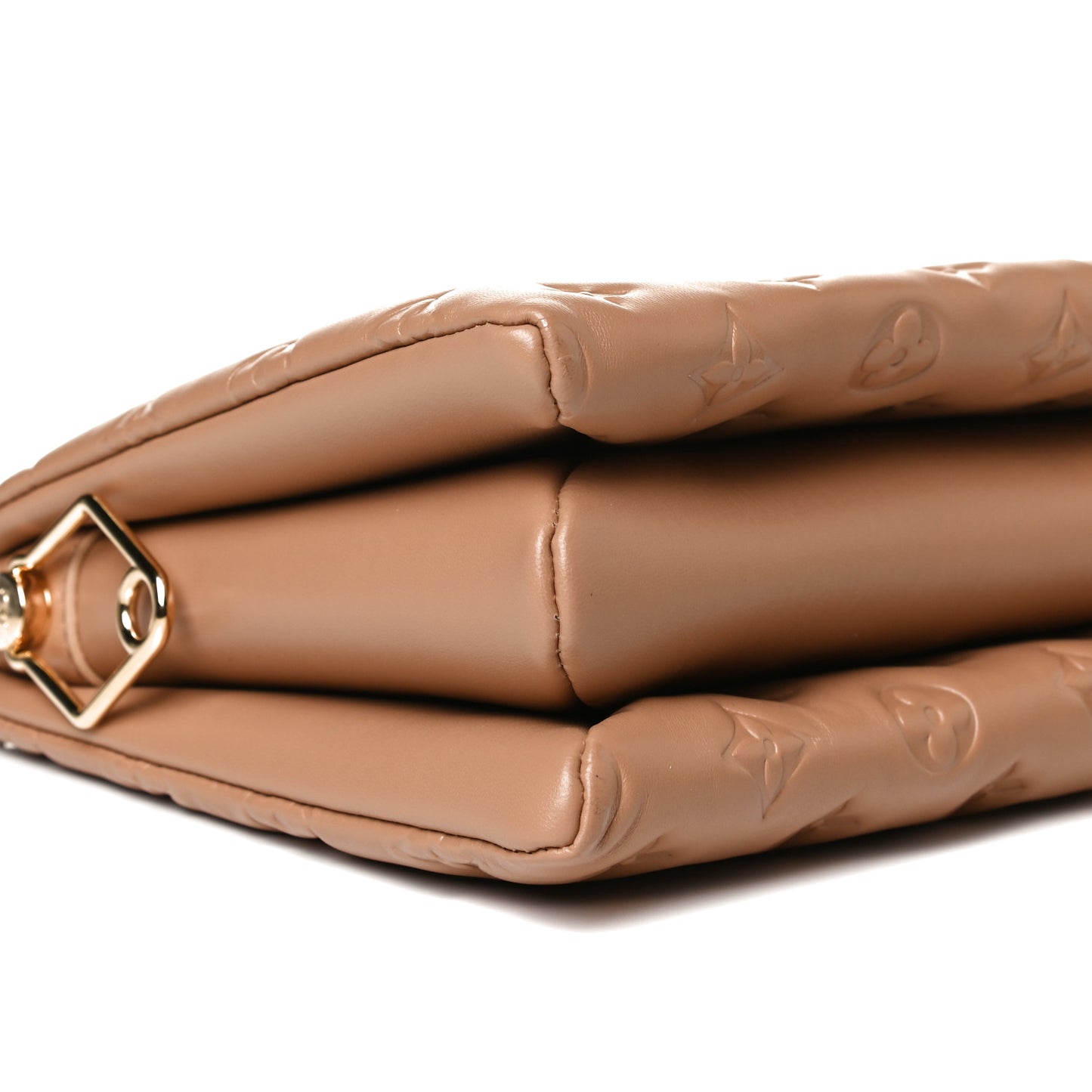 Lambskin Embossed Monogram Coussin PM Camel