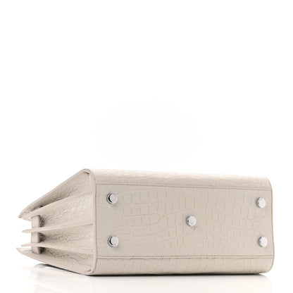 Saint Laurent Calfskin Crocodile Embossed Baby Sac De Jour Gris Perle 4 of 10