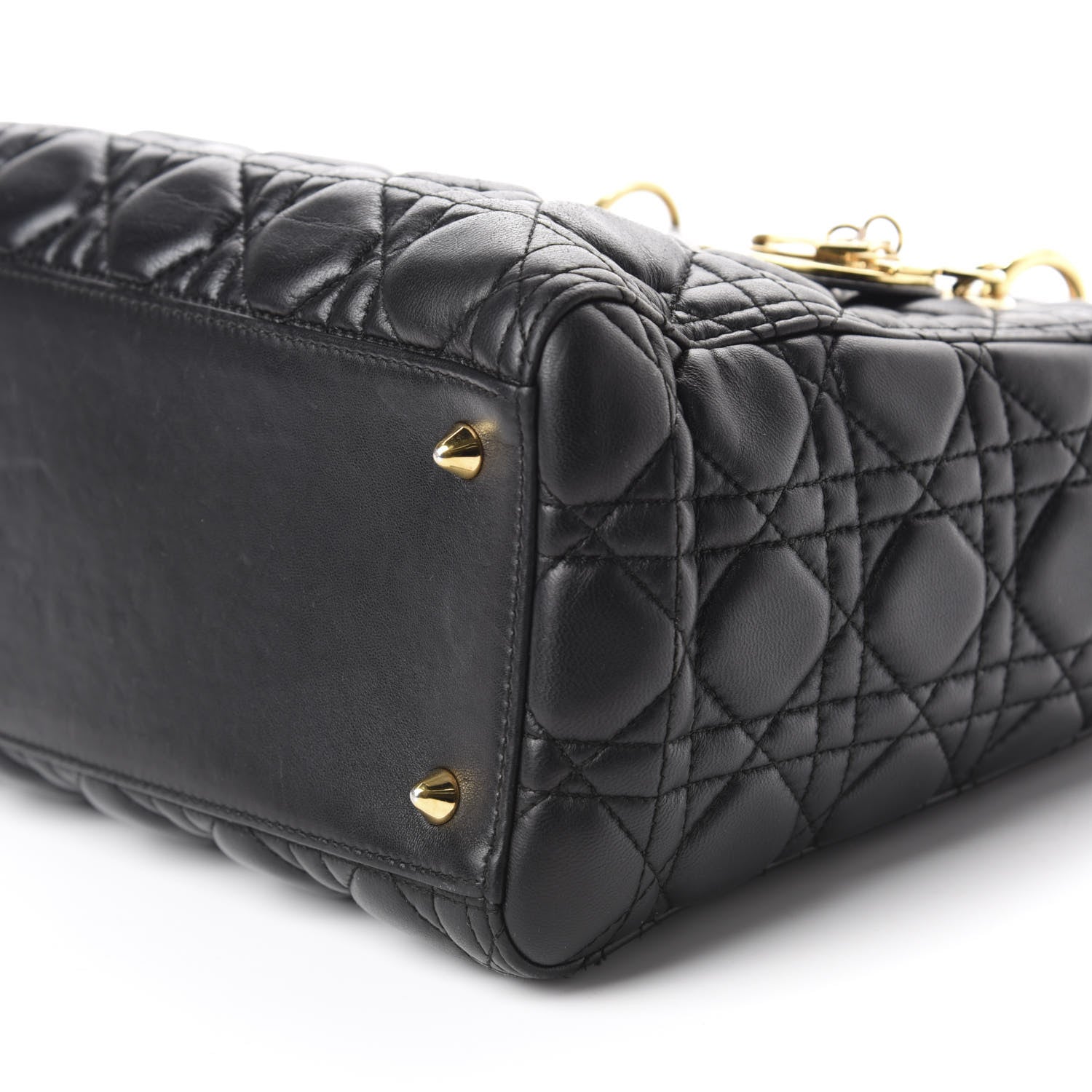 Christian Dior Lambskin Cannage Medium Lady Dior Black 7 of 12