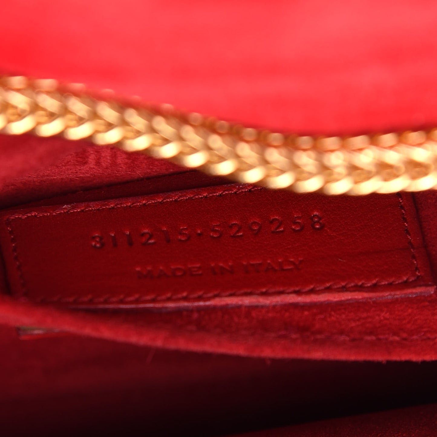 Calfskin Classic Y Ligne Chain Wallet Red