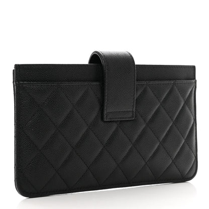 Chanel Caviar Quilted Classic Strap Pouch Black 4 of 9
