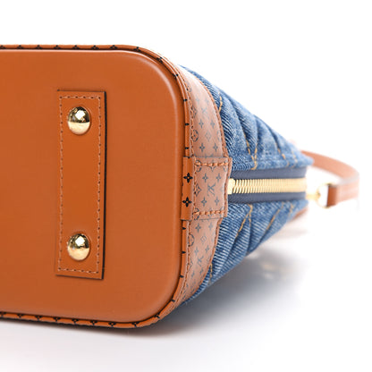 Louis Vuitton Denim Calfskin Reverse Monogram Malletage Alma BB Blue 9 of 9