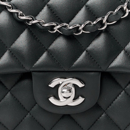 Chanel Lambskin Quilted Medium Double Flap Black 10 of 12