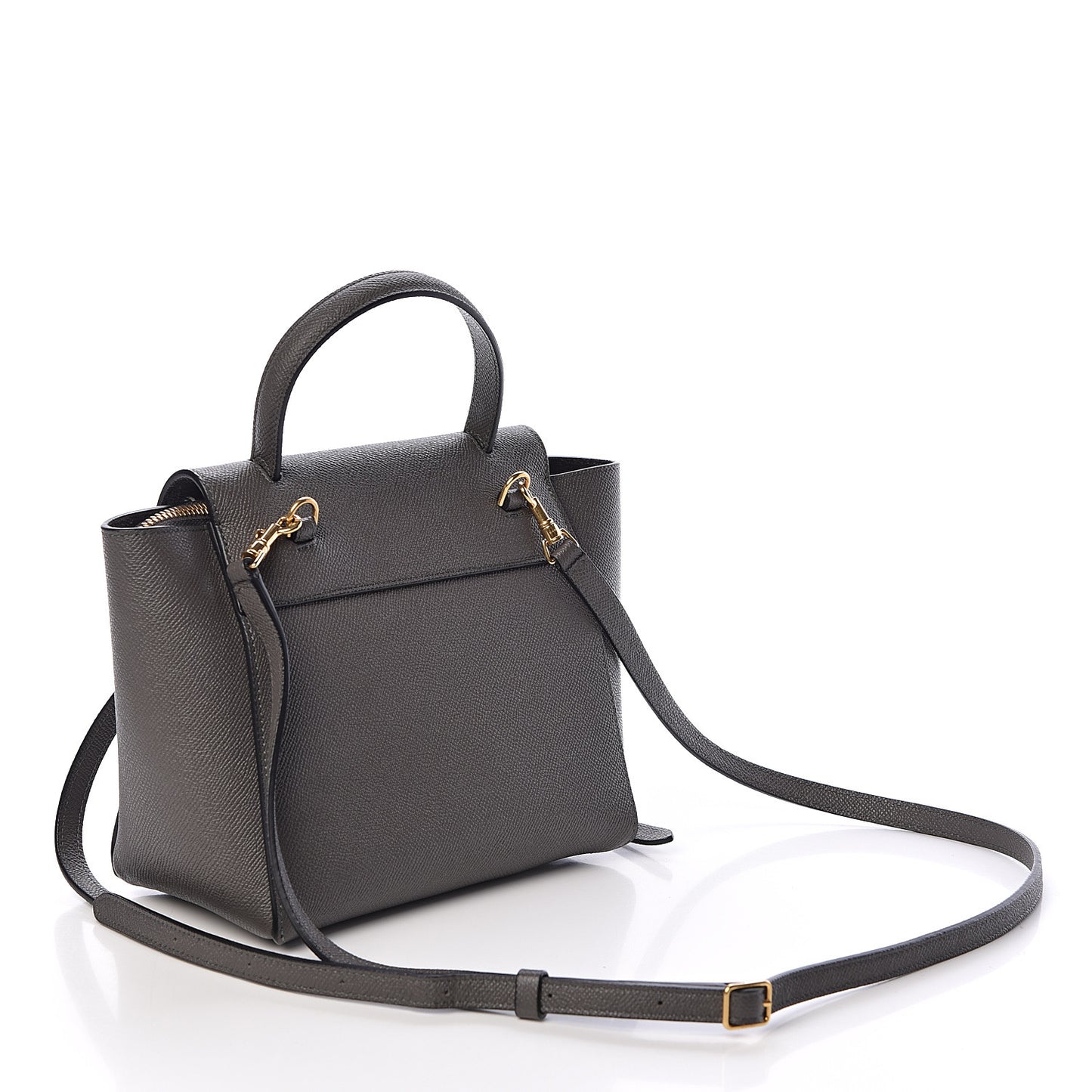 Grained Calfskin Nano Belt Bag Grey