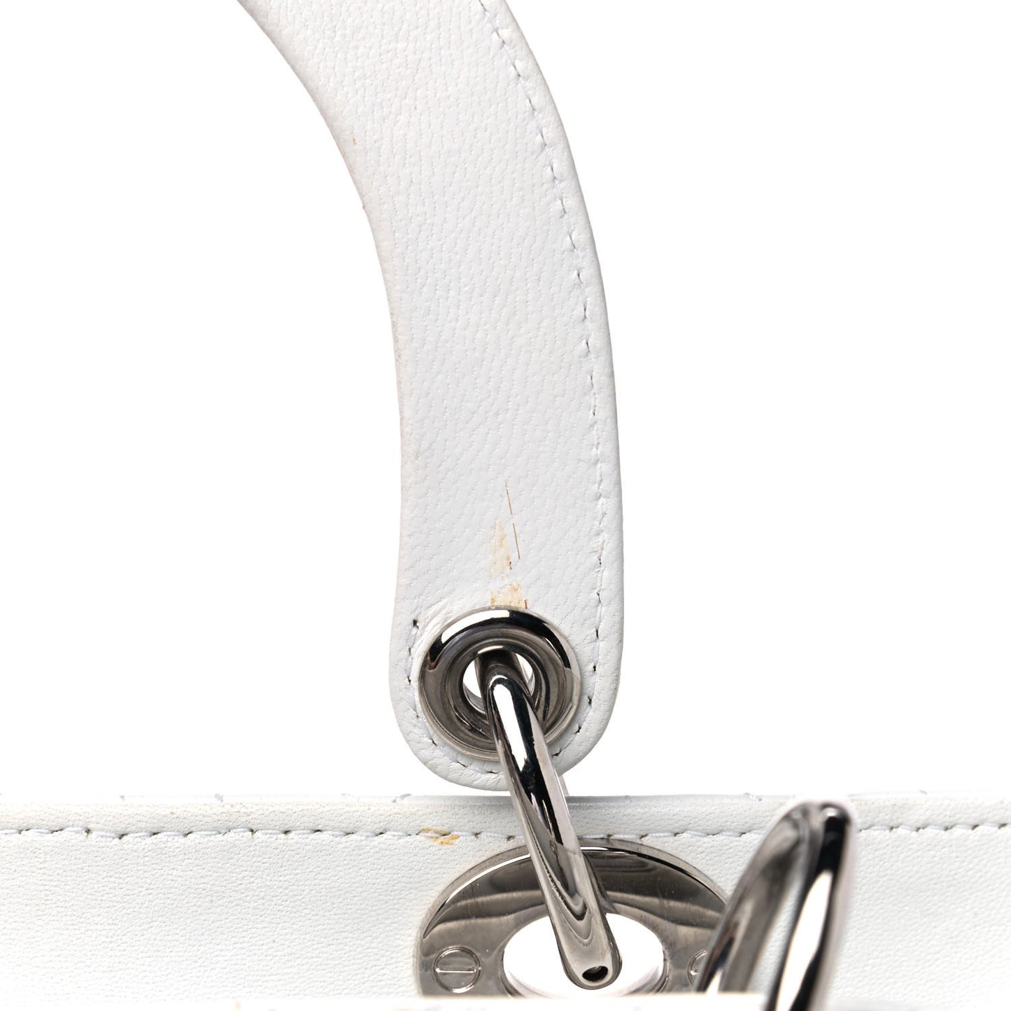 Lambskin Cannage Medium Lady Dior White
