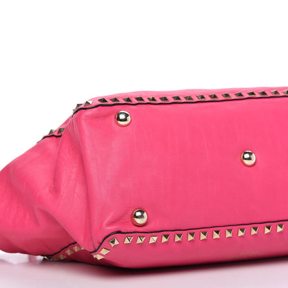 Valentino Garavani Vitello Medium Rockstud Tote Pop Fuxia 7 of 10