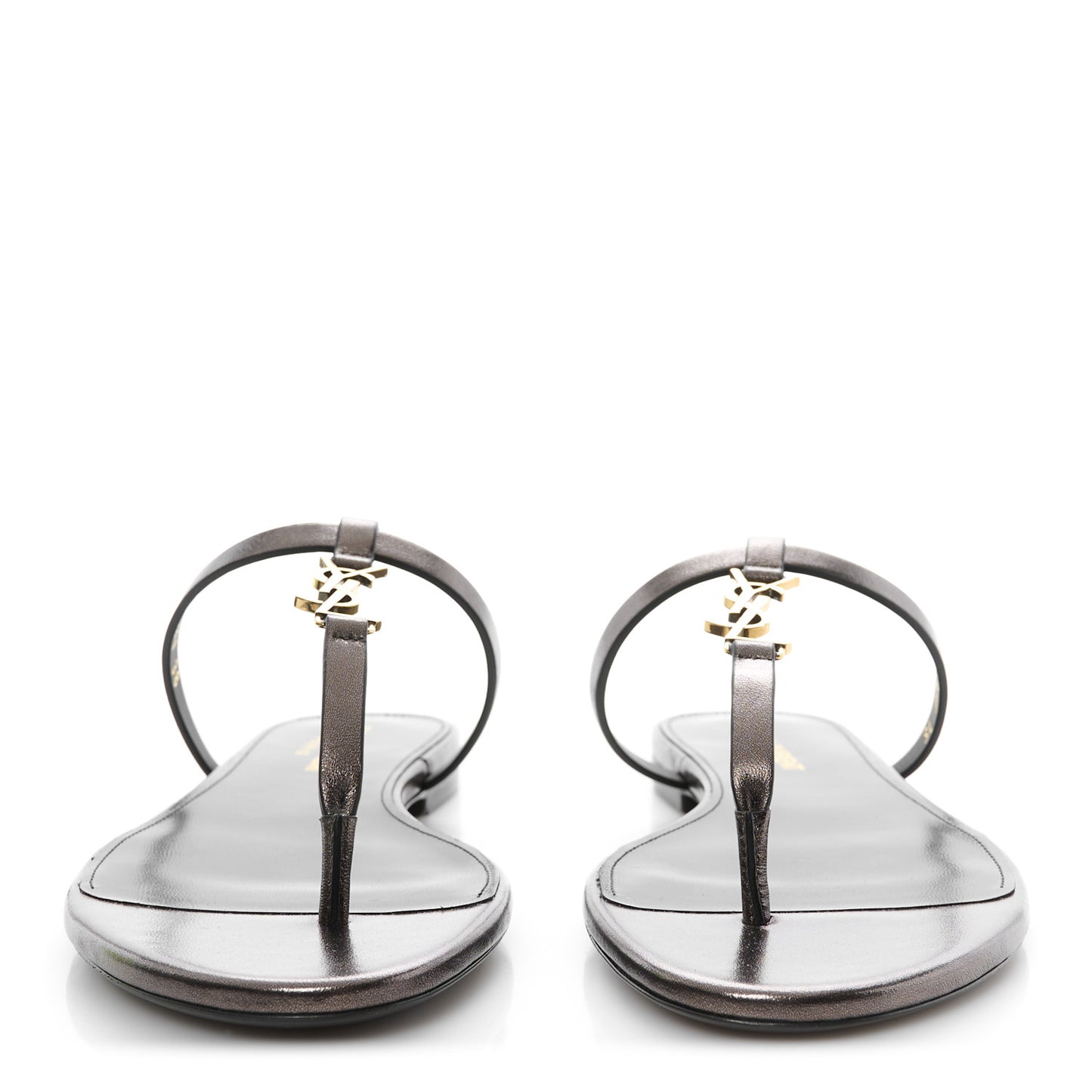 Calfskin Cassandra Monogram Sandals 38 Metal Walnut